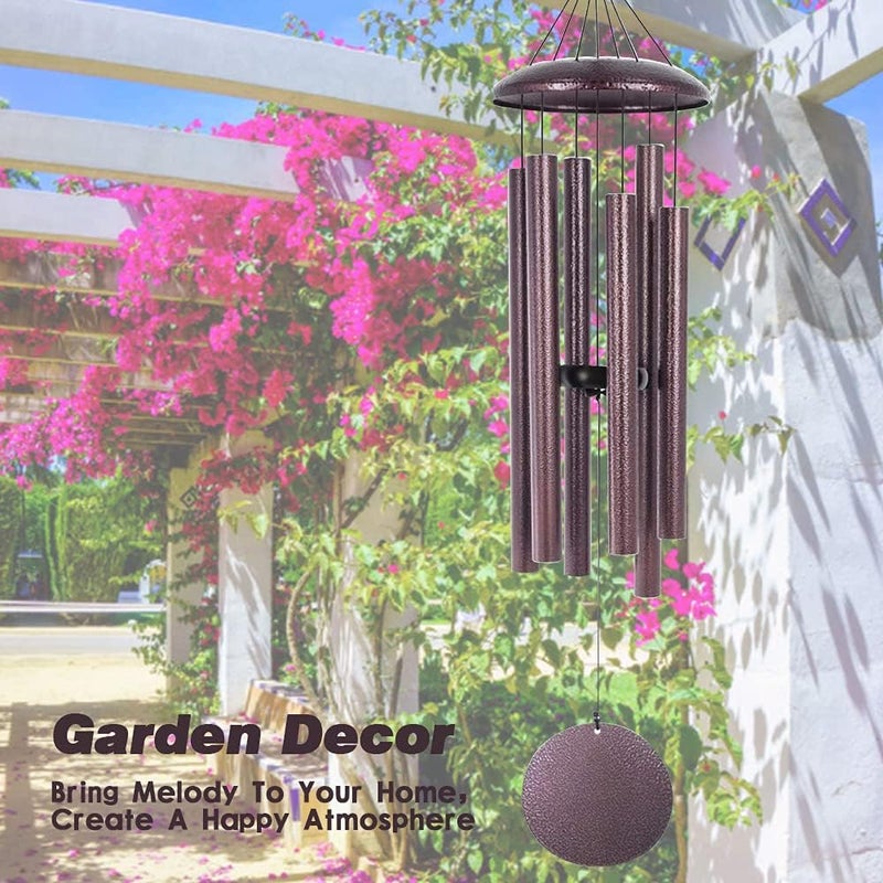 ASTARIN Wind Chimes Deep Tone, 36 Inch Large Metal Windchimes Outdoor Large Deep Tone with 6 Metal Tubes Deliver Soft Melody, Tuned WindChimes for Garden Balcony Patio and Home Décor. Bronze - Image 2